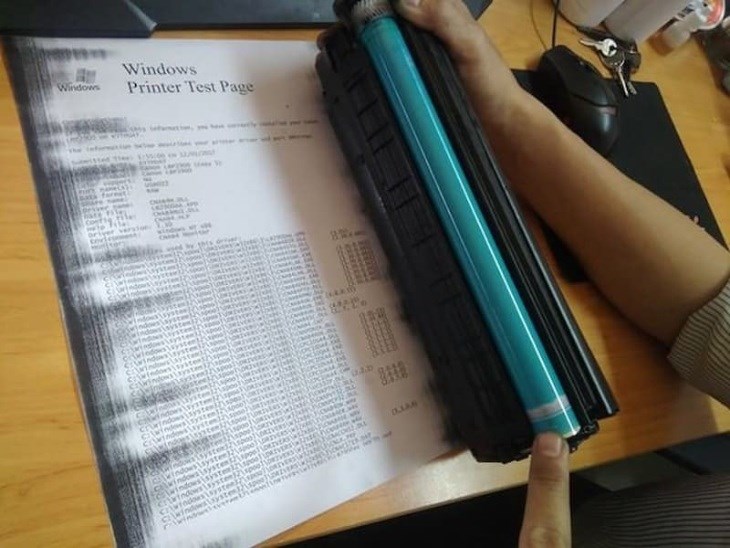 máy in bị lem mực mờ soc